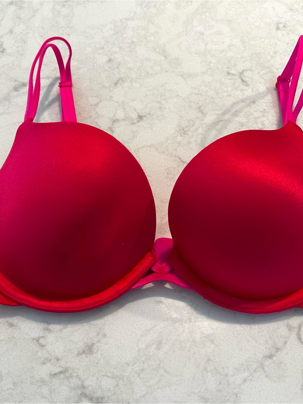 Victoria's Secret Hot Pink and Red Molded Bra